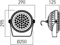 XSPARK PROJECTOR 36W 90-265V AC 3000K CR