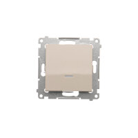 Přepínač křížový, s orientačním LED, řazení 7So, 10AX, 250V, krémová