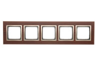 Rámeček 5-násobný Simon 54 Nature, IP20/IP44, dřevěný zlatý ořech DRN5/86