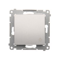 Ovladač zapínací SVĚTLO, řazení 1/0, 16AX, 250V~, stříbrná matná metalizované