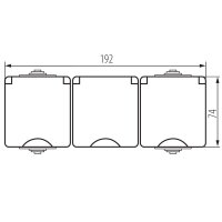 Zásuvka TEKNO IP65GR GN3x2P+Z trojitá s ochranou konatků KANLUX 39225