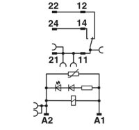 RIF-1-RPT-LV-24AC/1X21 Předmontovaný reléový modul s připojením push-in 2903341