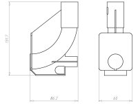 Stropní a stěnová přechodka tvar kolínko 90° ? 20mm do betonu KAISER 1261-16