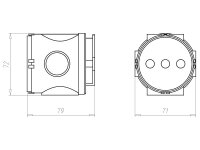 Krabice stropní hl.60 mm, s matkou M5 pro lustrhák, do betonu KAISER 1260-50