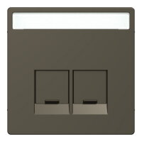 Centrální deska, Merten System D, RJ45 s popisovým polem, mocca, plast