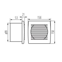 Ventilátor s kuličkovými ložisky TWISTER AERO 100B 70970 Kanlux