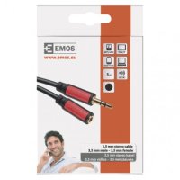 JACK kabel 3,5mm stereo, vidlice - 3,5mm zásuvka 5m EMOS SM5105