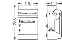KV 90-Jističová skříň polykarbonát 6 modulů (6x18 mm), IP65 HENSEL KV PC 9106