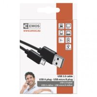 Nabíjecí a datový kabel USB-A 2.0 micro USB-B 2.0, 2 m, černý EMOS SM7008BL