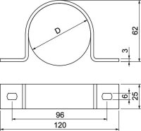 OBO 823 63 FT Upevňovací příchytka oboustranná 63mm Ocel žár.zinek