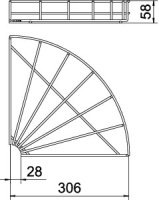 OBO GRB 90 530 FT Oblouk mřížových žlabů 90°, 55x300, Ocel, žárově zinkováno