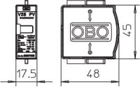 OBO V25-B+C 0-450PV Vrchní díl SPD V25, typ 1+2 pro FV 450V DC