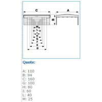 NTAN 100X80 G 02544 T-kus pro podparapetní systémy, 100x80, šedá IBOCO B02544