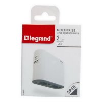 NABÍJECÍ ADAPTÉR 2X2P/USB A+C, BÍLÁ/TMAVĚ ŠEDÁ LEGRAND 049401