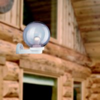 Nástěnné svítidlo Globes 200 nástěnník bílá s kouřovým difuzorem 60W IP43 E27