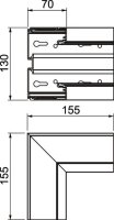 Vnitřní roh OBO BRA IE70130 EL SIGNA STYLE 70x130 Hliník Alu eloxováno