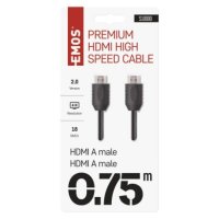 HDMI 2.0 high speed kabel A vidlice A vidlice 0,75 m EMOS S10000