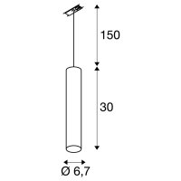 ENOLA_B PD-1 pendant, white, GU10, max. 50W, incl. 1-circuit adapter SLV 143961