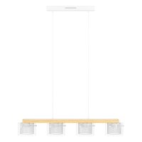 Závěsné svítidlo PORTICO-Z LED-RGB/CCT bílá/dřevo 4X3,7W EGLO 900881