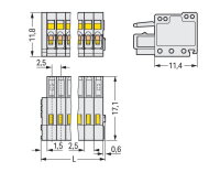 Pružinová svorka CAGE CLAMP 0,5 mm2 světle šedá 9pól. WAGO 733-109