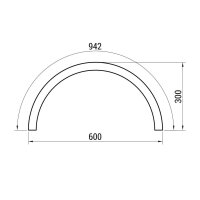 XFREE S CURVED 300mm 180dgr SURF./SUSP.