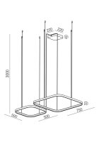 Závěsné svítidlo ORION SU LED 500+750 96W CCT 2700/3000/4000K SILVER COFFEE (SQ)
