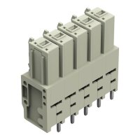 Pružinová svorkovnice THT, Rovné provedení, Rozteč 7,62 mm, Světle šedá
