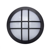 LED venkovní osvětlení kulaté s mřížkou 13W 910lm 4000K IP65 17cm černá WO753