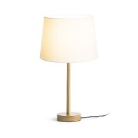 MAUI/AMBITUS 30 stolní Polycotton bílá/dřevo 230V E27 11W RENDL R14035