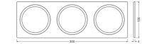 SPOT FRAME D68 100X300 3X D68 SI LEDVANCE 4099854460289