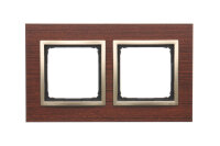 Rámeček 2 -násobný Simon 54 Nature, IP20/IP44, dřevěný zlatý ořech DRN2/86
