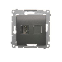 Zásuvka HDMI, antracit mat, metalizované KONTAKT SIMON DGHDMI.01/48