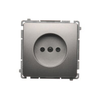 Zásuvka jednonásobná bez uzemnění se clonami elektrických kolejí saténová
