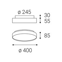 Stropní svítidlo TORO 40 P/N, CF TRIAC 32+8W 2700K/3000K/4000K hnědá 1275878DT
