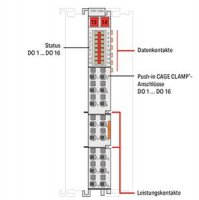 16kanálový binární výstup DC 24V 0,5 A světle šedá WAGO 750-1504