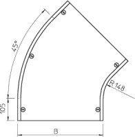 OBO DFB 45 400 FS Víko oblouku 45° s ot. záp pro RB 45 400 B400mm Ocel pás.zink