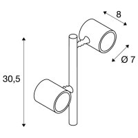 MYRA 2 venkovní svítidlo s trnem dvě žárovky LED GU10 51mm IP44 antracit 18 W