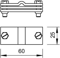 OBO 937 50 Uzemňovací svorka, pro pásovou ocel, 60mm, Ocel, žárově zinkováno