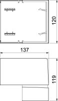 Vnější roh OBO BRK AE70110 cws SIGNA BASE nastavitelný 119x137x120 krémová bílá