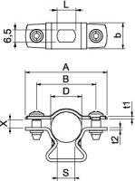 OBO ASL 733 17 A4 Distanční příchytka s připojovacím závitem M6 14-17mm Nerez