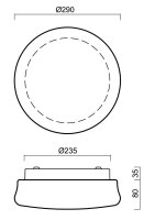 Přisazené svítidlo  RANA IN-12BTH1/K01 B 100W IP44 OSMONT 55220