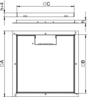 OBO RKS 2V2 20 Rámová kazeta pro šňůrový vývod 282x282x20 Nerez ocel