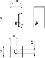 OBO 6015340 Držák bočnice SH M10 A4