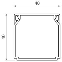 Lišta hranatá 40x40, černá, 2 m, karton KOPOS LHD 40X40_FD