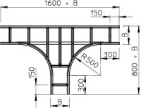 OBO WLT 1650 FT Odbočný díl T pro kab.žebř. pro vel.rozp.160 160x500 Ocel