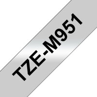 Páska BROTHER TZe-M951, stříbrná matná/černá (24mm, laminované)
