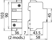 Svodič přepětí DEHNguard 1-pólový, Uc 1000V AC 950102