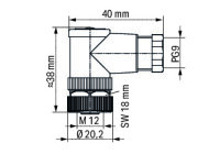 Konfek. konektory 4pól. Úhlová zdířka M12 WAGO 756-9216/040-000