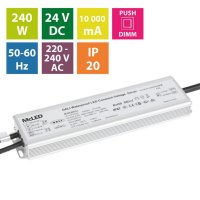 Napájecí zdroj 240W, DC24V/10A, IP67, řízení DALI a tlačítko