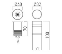 XGROUND RGB REC. FIXTURE 1x3W 12V DC RGB